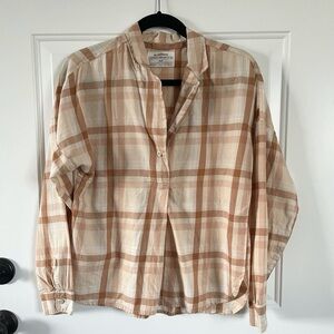 REI cooperative plaid long sleeve half button down small